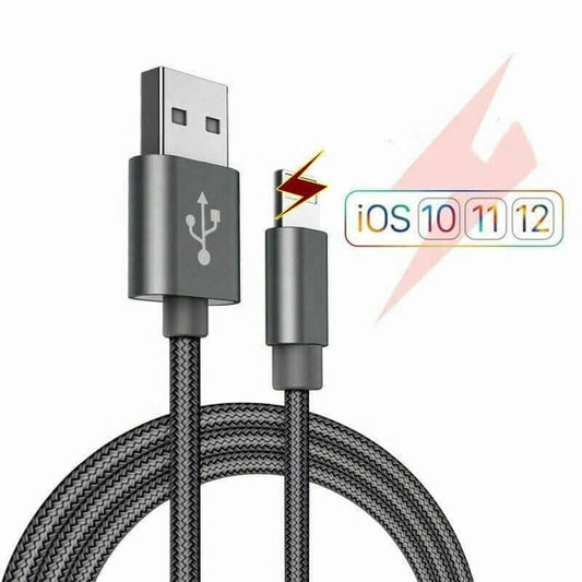 TECBITS 3x Fast USB Cables for iPhone 2M 6, 7, 8, Plus, X, 11 12/Pro & iPad Cable