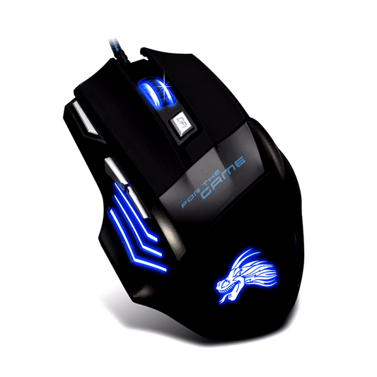 TECBITS 7 Buttons Pro Gaming Mouse LED 1600dpi Optical USB Wired for PC Laptop