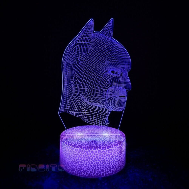 TECBITS Batman in 3D Illusion Lamp Luminate Base Night Light LED 7 Colour Touch Gift