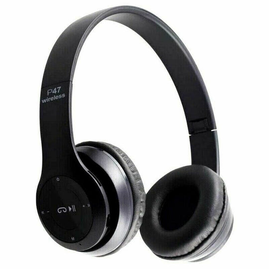 TECBITS Black Wireless Noise Cancelling Headphones Bluetooth 5.0 earphone headset with Mic