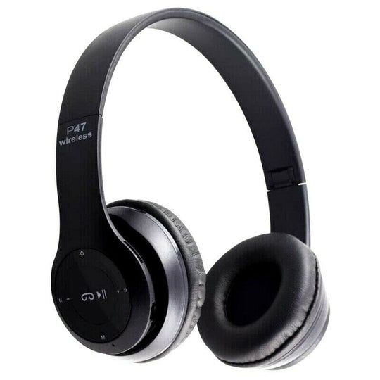 TECBITS Black Wireless Noise Cancelling Headphones Bluetooth 5.0 with built-in Mic