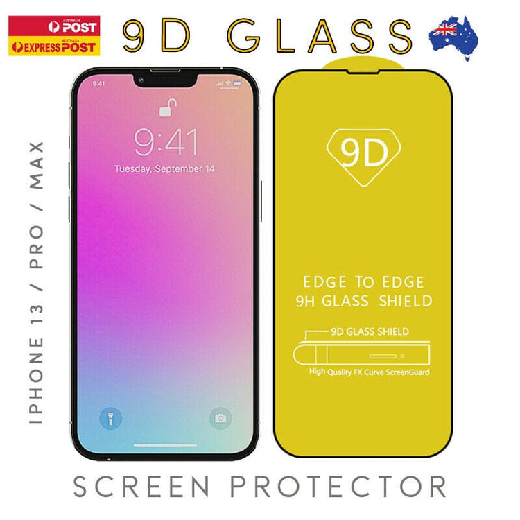 TECBITS Electronics Accessories Apple iPhone 13 Pro New Apple iPhone 13/Pro/Max 9D Tempered Glass Full Coverage Screen Protector 9H