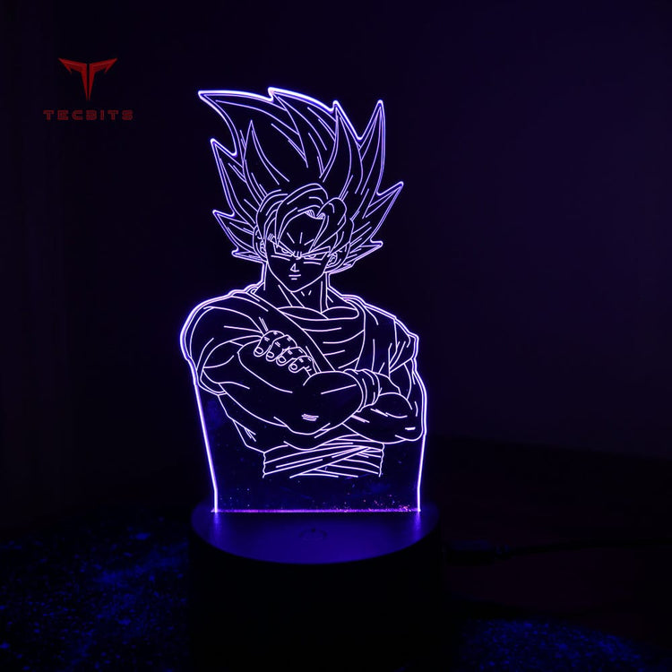 TECBITS Lamps Dragon Ball Z Goku 3D NEW Night Light Creative LED 7 Colour Touch Table Lamp AU