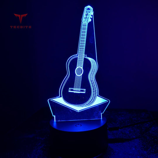 TECBITS Lamps Guitar New 3D Illusion Lamp Night Light LED 7 Colour Touch Table Lamp