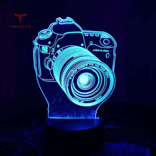 TECBITS Lamps Photographer 3D Night Light Camera LED for 7 Colour Touch Table Lamp