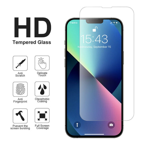 TECBITS New Apple iPhone 12/Pro/Max 2x Tempered Glass Screen Protector Pack 9H Hardness