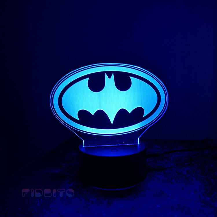 TECBITS NEW Batman Sign 3D Illusion Lamp Night Light LED 7 Colour Bedside Home Lamp
