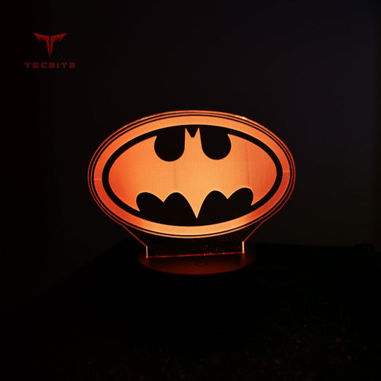 TECBITS NEW Batman Sign 3D Illusion Lamp Night Light LED 7 Colour Bedside Home Lamp