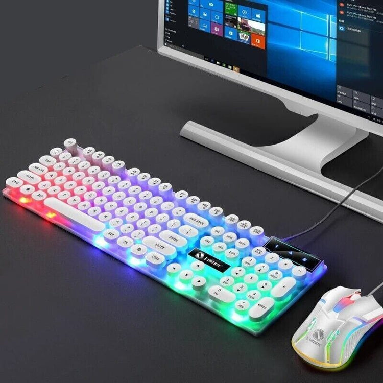 TECBITS NEW RGB Gaming Set Keyboard, Mouse & Wired Stereo Headphones Set for PC Backlit
