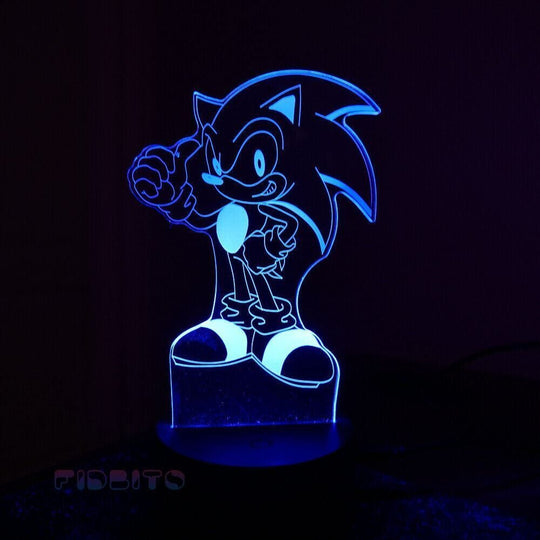 TECBITS New Sonic 3D Illusion Lamp Night Light LED 7 Colour Office RGB Touch Table Lamp