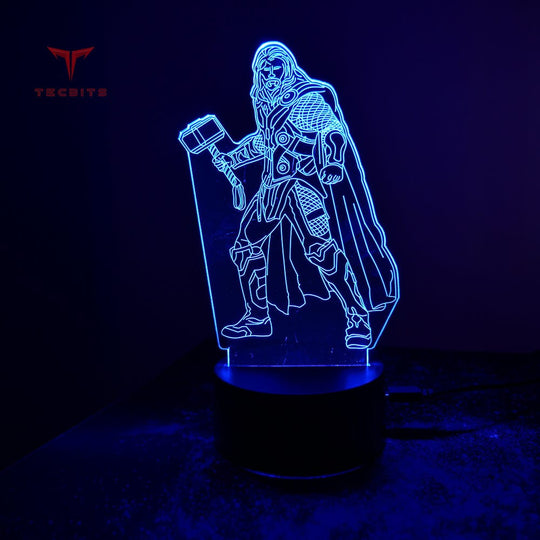 TECBITS NEW Thor Marvels 3D Illusion Lamp Night Light LED 7 Colour Bedside Touch Lamp