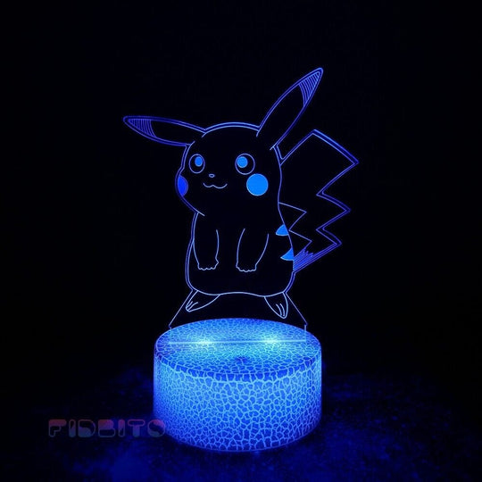 TECBITS Pikachu Pokémon 3D Illusion Lamp Luminate Base Night Light LED 7 Colour Touch