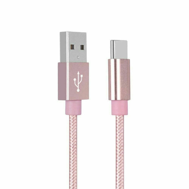 TECBITS Rose Gold 2x USB-C Type C Fast Charge Data Cable For Samsung S21 S20 Ultra S10 5G S9 S8