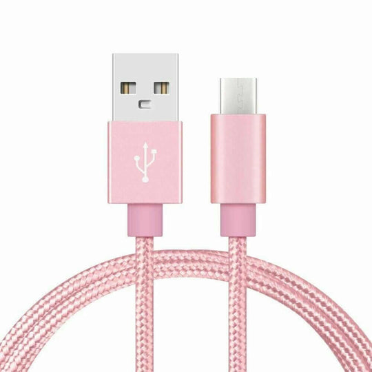 TECBITS Rose Gold 2x USB-C Type C Fast Charge Data Cable For Samsung S21 S20 Ultra S10 5G S9 S8