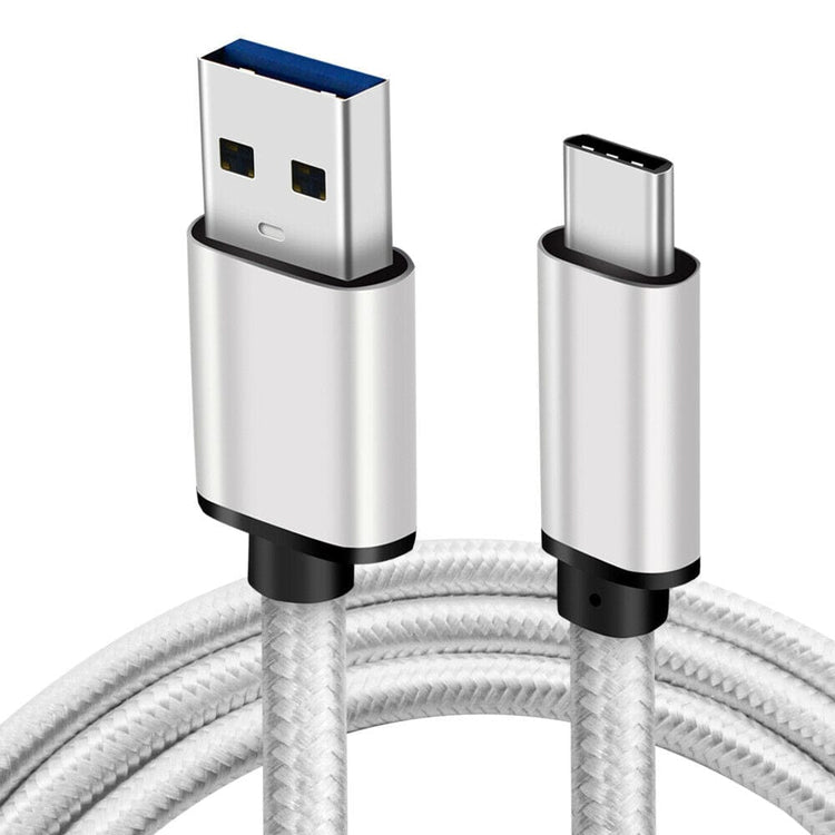 TECBITS Silver 3x USB Type-C Cable 2m Fast Charge For Samsung S22 S21 S20 S21 S10 Note 9 10 20