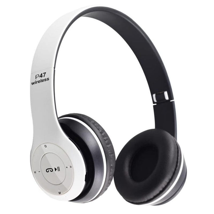 TECBITS White Wireless Noise Cancelling Headphones Bluetooth 5.0 earphone headset with Mic