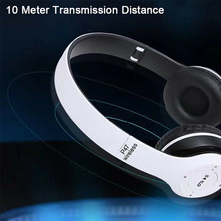 TECBITS White Wireless Noise Cancelling Headphones Bluetooth 5.0 with built-in Mic